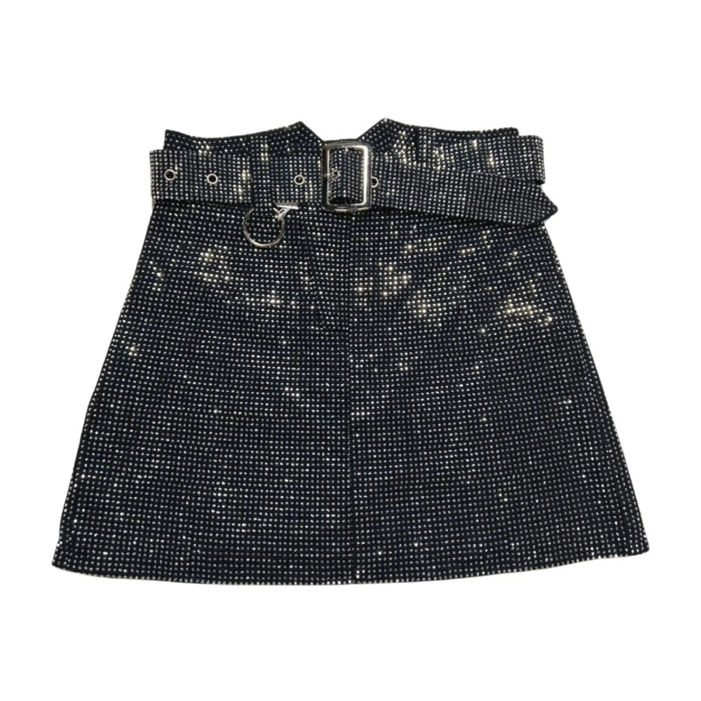 *Never Worn* black on black rhinestone skirt with belt!